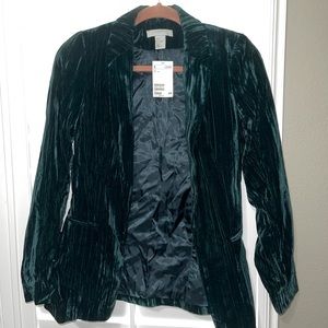 NWT Green Velvet Blazer - h&m